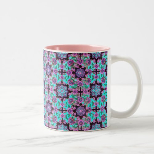 TOPKAPI black and bluepurple green pink Two_Tone Coffee Mug