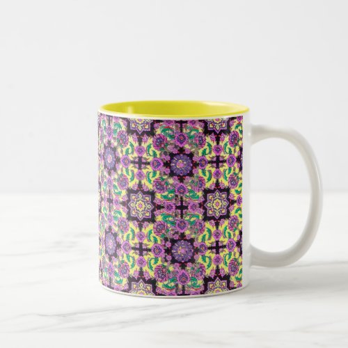 TOPKAPI black and yellow purple green pink Two_Tone Coffee Mug