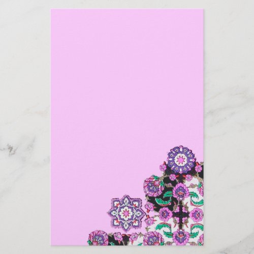 TOPKAPI  Pink Purple Green Floral Damask Stationery