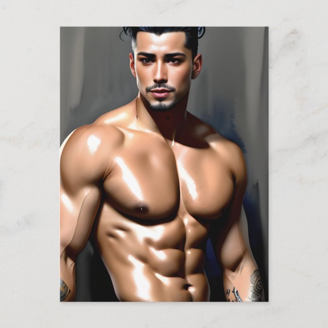 Topless Man Postcard (Front)