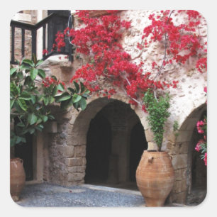 Toplou Monastery Church courtyard CRETE GREECE Square Sticker