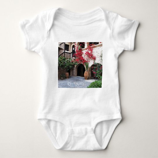 Toplou Monastery Churches courtyard CRETE GREECE Baby Bodysuit
