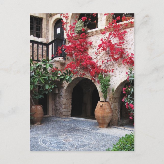 Toplou Monastery Churches courtyard CRETE GREECE Postcard (Front)