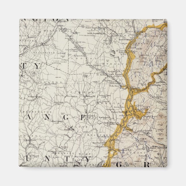 Topographic and Glacial Map of New Hampshire 2 Magnet (Front)