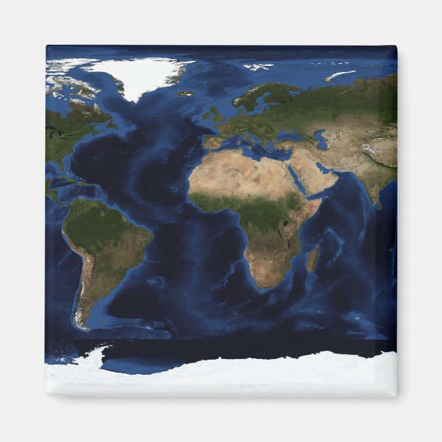 Topographic & bathymetric shading of full earth magnet (Front)