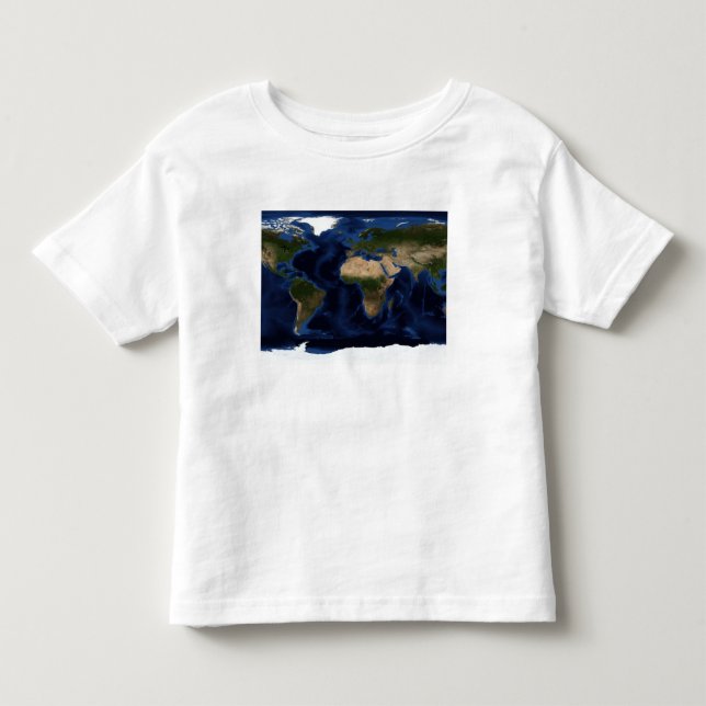Topographic & bathymetric shading of full earth toddler t-shirt (Front)