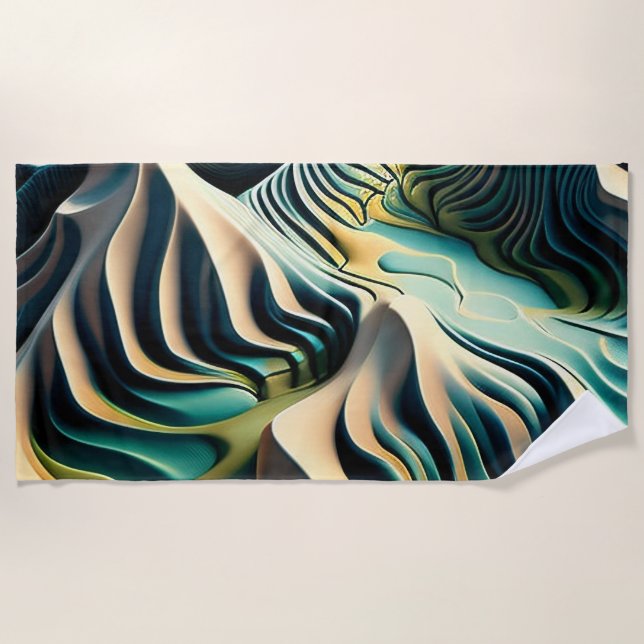 Topographic Currents Beach Towel (Front)