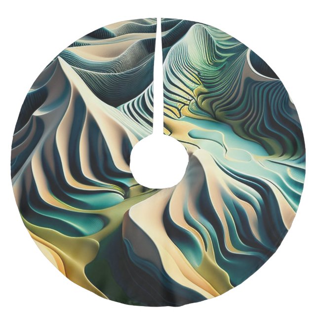 Topographic Currents Brushed Polyester Tree Skirt (Front)