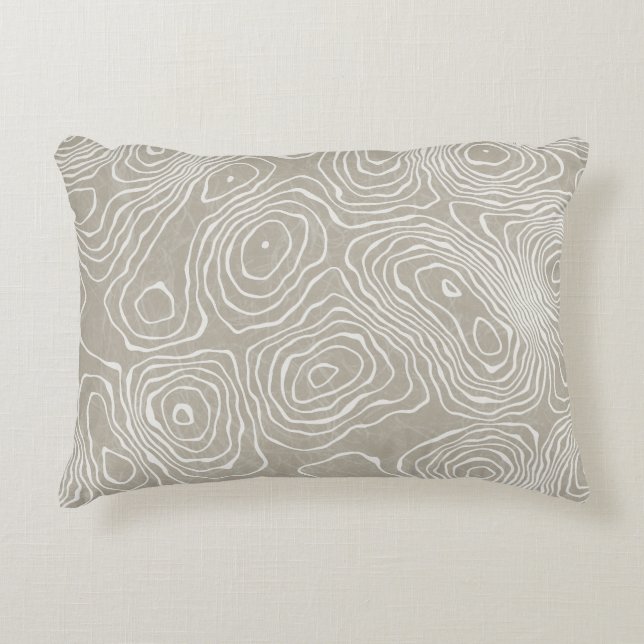 Topographic Earth Lines: Organic Map Accent Pillow (Front)