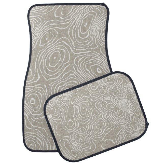 Topographic Earth Lines: Organic Map Car Floor Mat (Set)