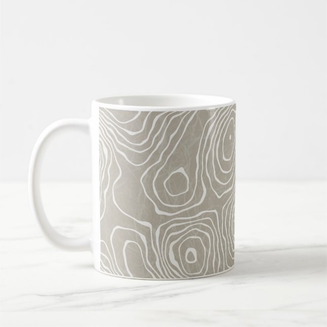 Topographic Earth Lines: Organic Map Coffee Mug (Left)