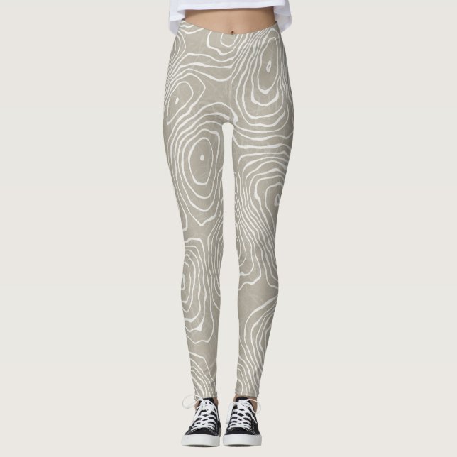 Topographic Earth Lines: Organic Map Leggings (Front)