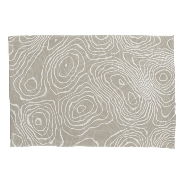 Topographic Earth Lines: Organic Map Pillow Case (Front)