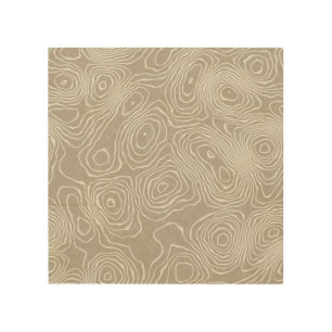 Topographic Earth Lines: Organic Map Wood Wall Art