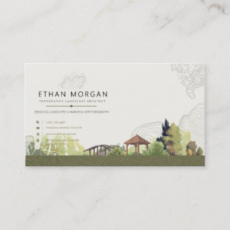 Topographic Landscape Architect Business Card