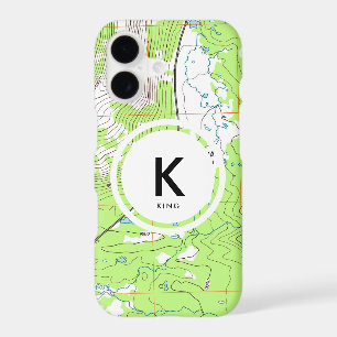 Topographic Map Monogram iPhone 17 Case