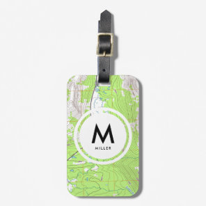 Topographic Map Monogram Luggage Tag