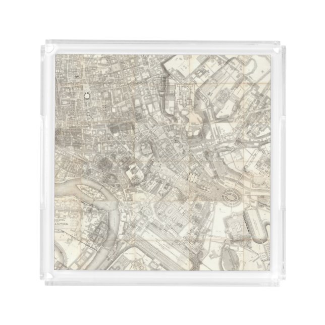 Topographic Map of Ancient Rome, Italy Acrylic Tray (Front)