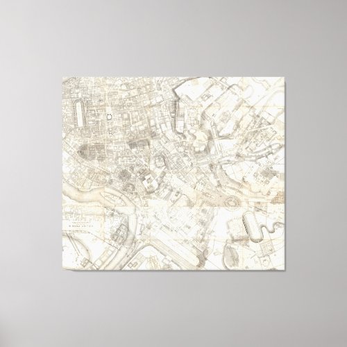 Topographic Map of Ancient Rome Italy Canvas Print