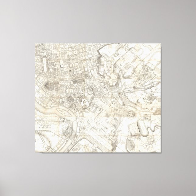 Topographic Map of Ancient Rome, Italy Canvas Print (Front)