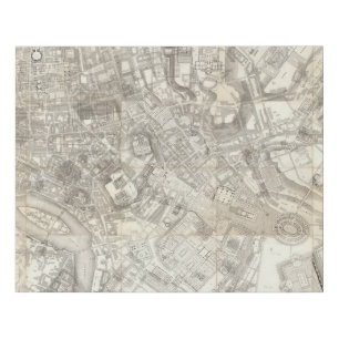 Topographic Map of Ancient Rome, Italy Faux Canvas Print