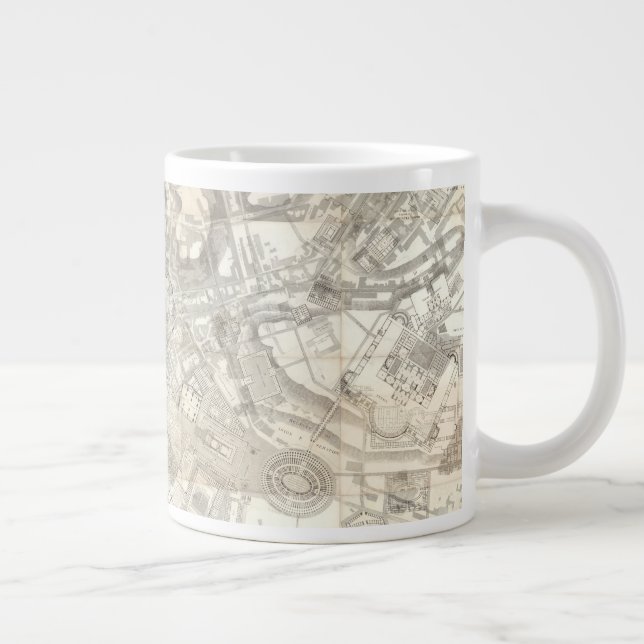 Topographic Map of Ancient Rome, Italy Giant Coffee Mug (Right)