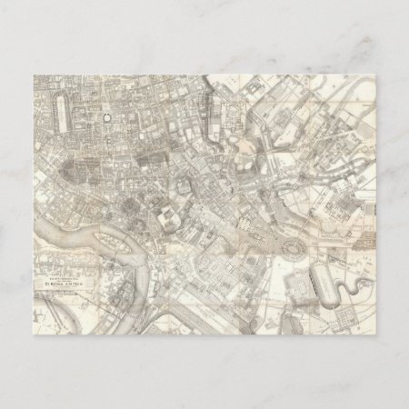 Topographic Map Of Ancient Rome, Italy Postcard