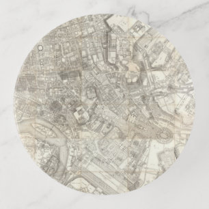 Topographic Map of Ancient Rome, Italy Trinket Tray