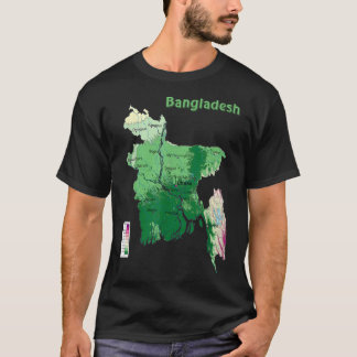 Topographic Map of Bangladesh, relief map, major c T-Shirt