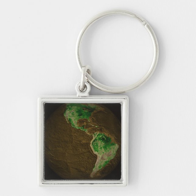 Topographic Map of Earth Keychain (Front)