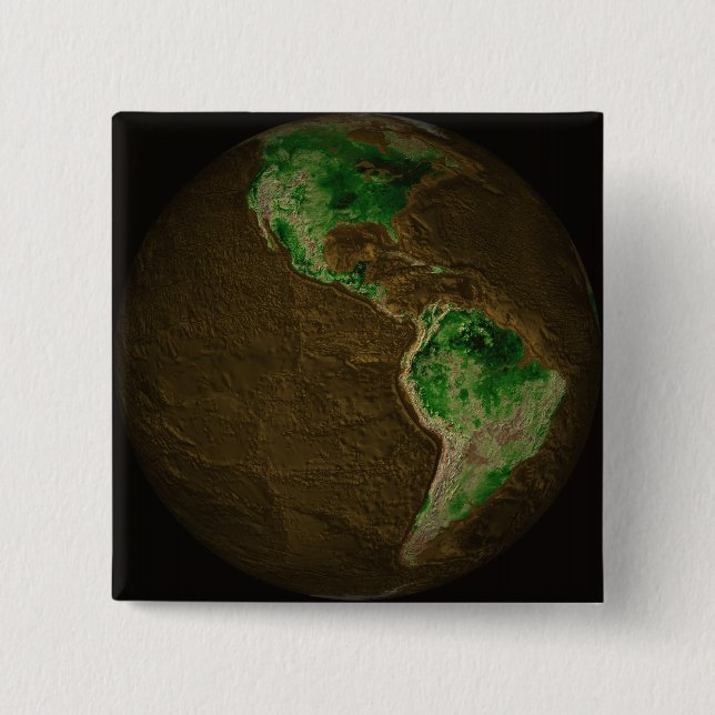 Topographic Map of Earth Pinback Button (Front)