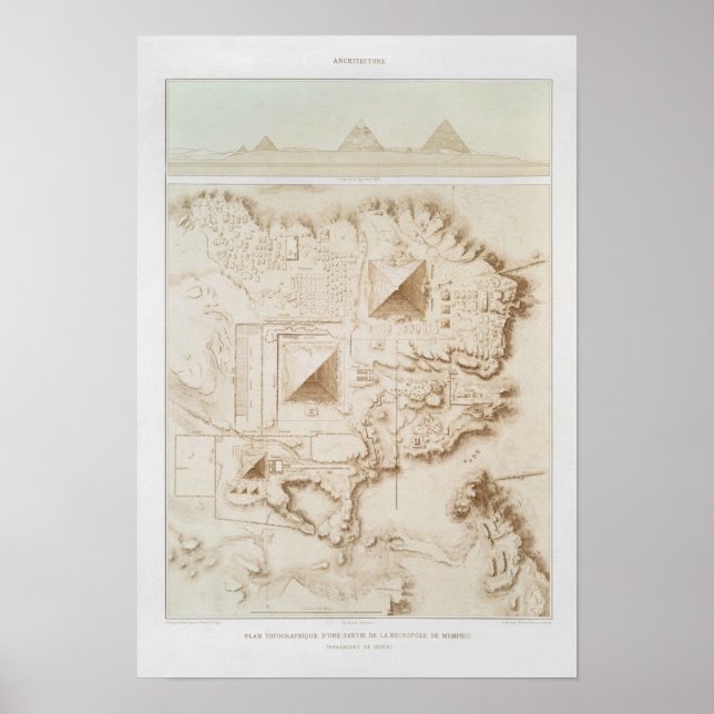 Topographic map of part of the Pyramids of Giza Poster (Front)