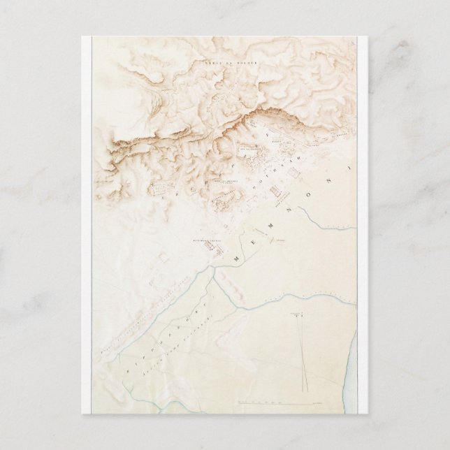 Topographic map of the ruins of Thebes  Poster Postcard (Front)