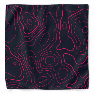 Topographic Map Pattern Bandana