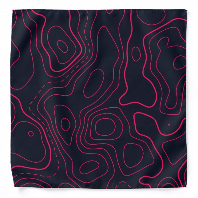 Topographic Map Pattern Bandana (Front)