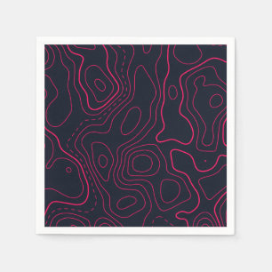 Topographic Map Pattern Napkins