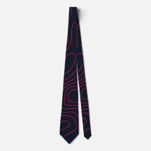 Topographic Map Pattern Neck Tie