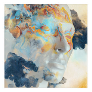 Topographic Mind Flow Colorful Profile Acrylic Print