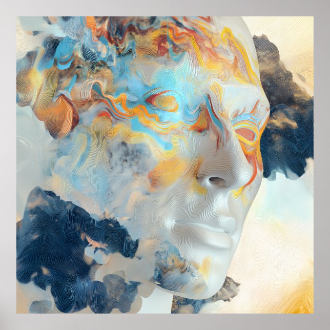 Topographic Mind Flow Colorful Profile Poster (Front)