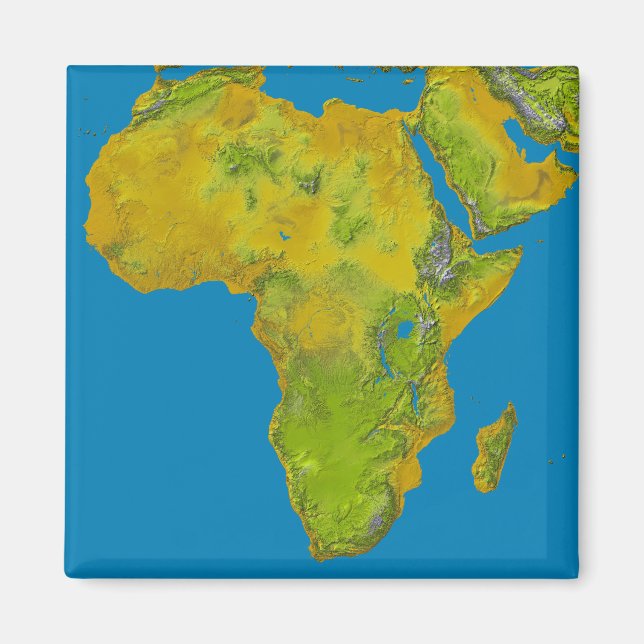 Topographic view of Africa Magnet (Front)