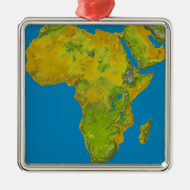Topographic view of Africa Metal Ornament (Front)