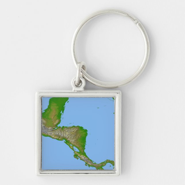 Topographic view of Central America Keychain (Front)