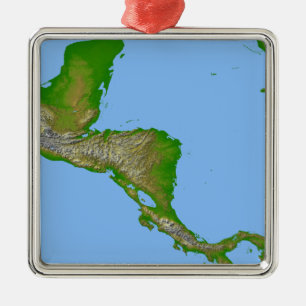 Topographic view of Central America Metal Ornament