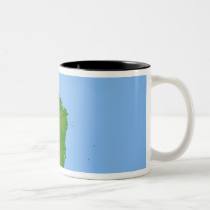 Topographic view of Central America Two-Tone Coffee Mug