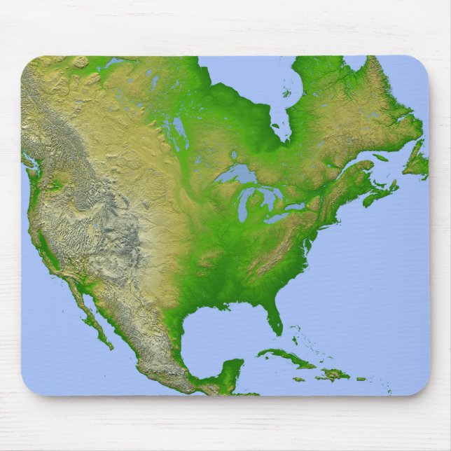Topographic view of North America Mouse Pad (Front)