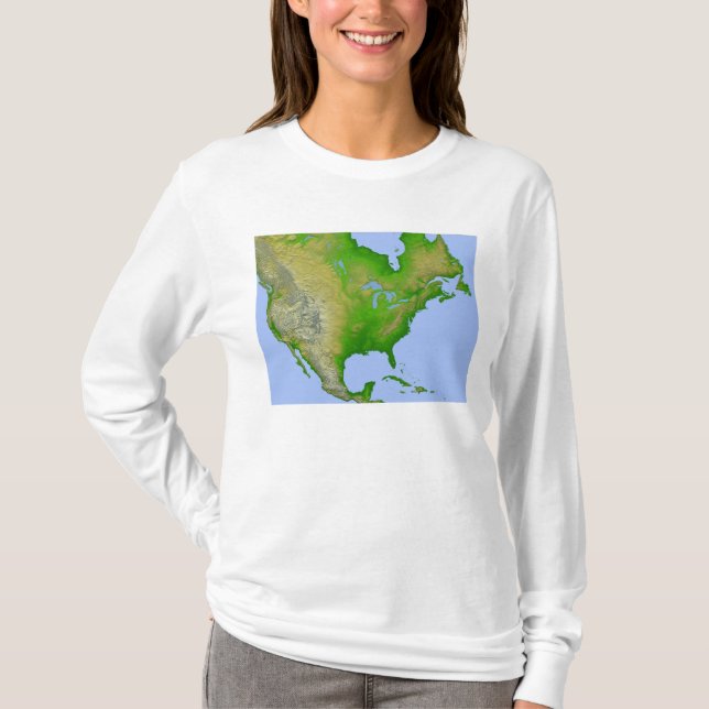 Topographic view of North America T-Shirt (Front)
