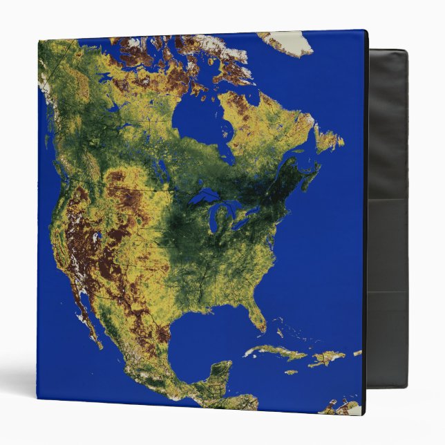 Topographic View of North and Central America Binder (Front/Inside)