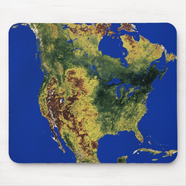 Topographic View of North and Central America Mouse Pad (Front)