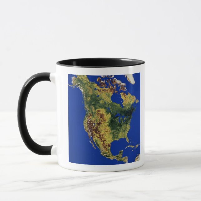 Topographic View of North and Central America Mug (Left)