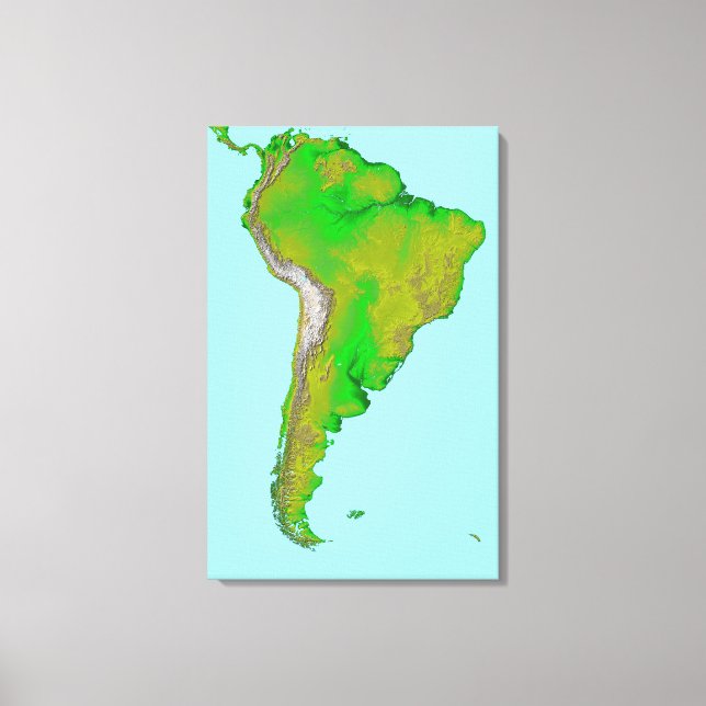 Topographic view of South America Canvas Print (Front)